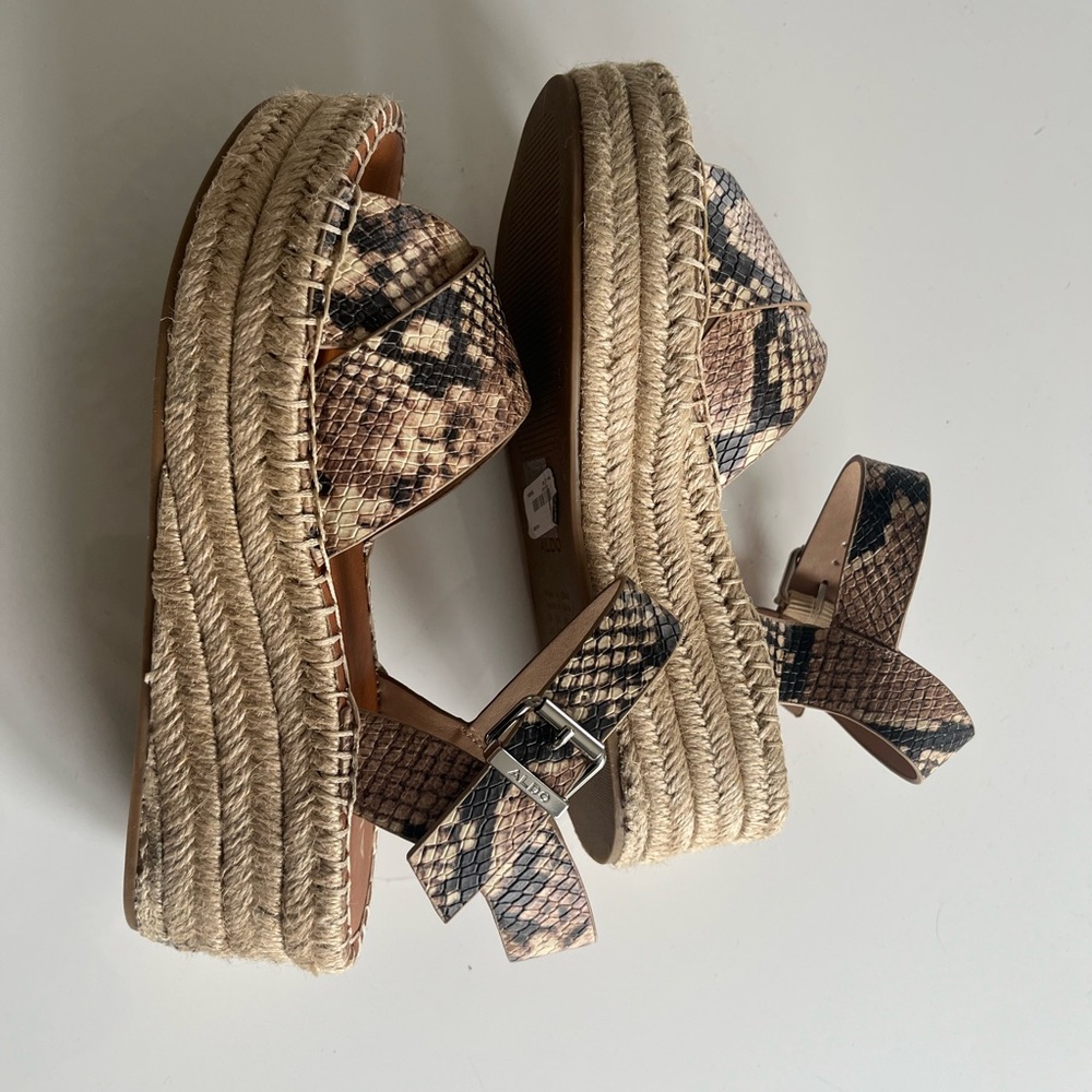 Snakeskin Platform Espadrille Sandals